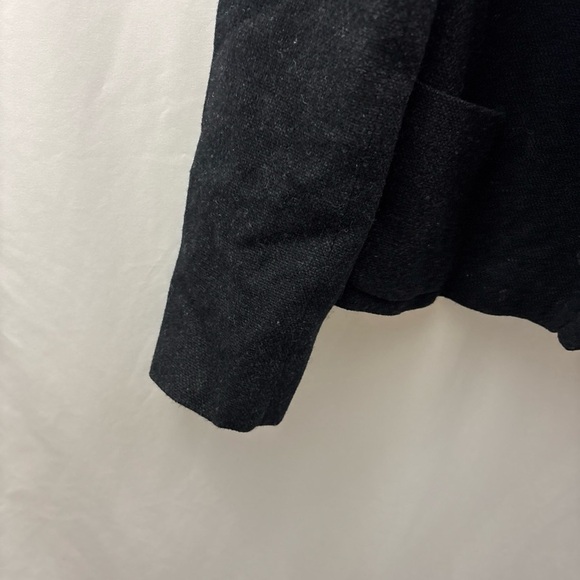 J Crew Fiona Ruffle Black Wool Tweed Jacket Blazer Size 10 Buttons - Picture 10 of 13